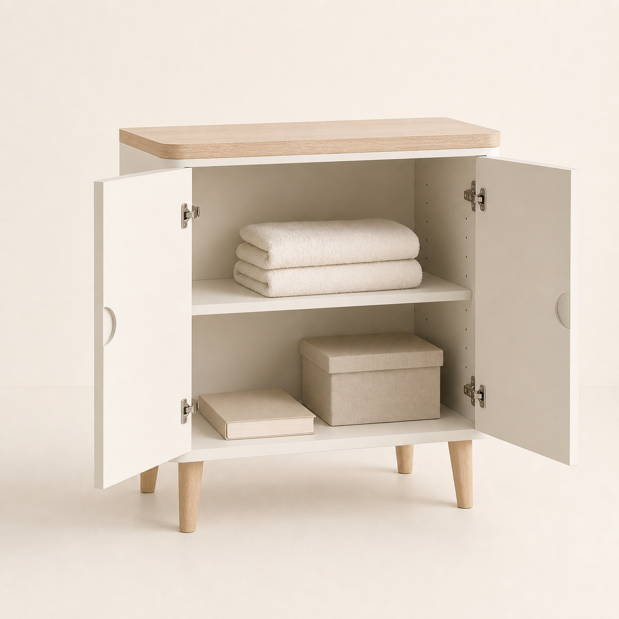 COMPACT TWO-DOOR STORAGE CABINET