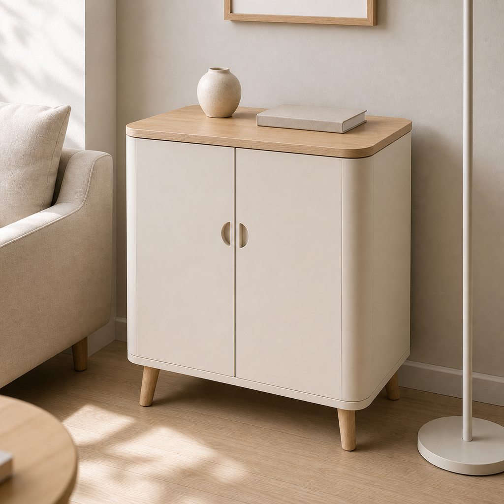 COMPACT TWO-DOOR STORAGE CABINET