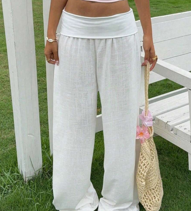 Women Cotton Linen Summer Palazzo Pants